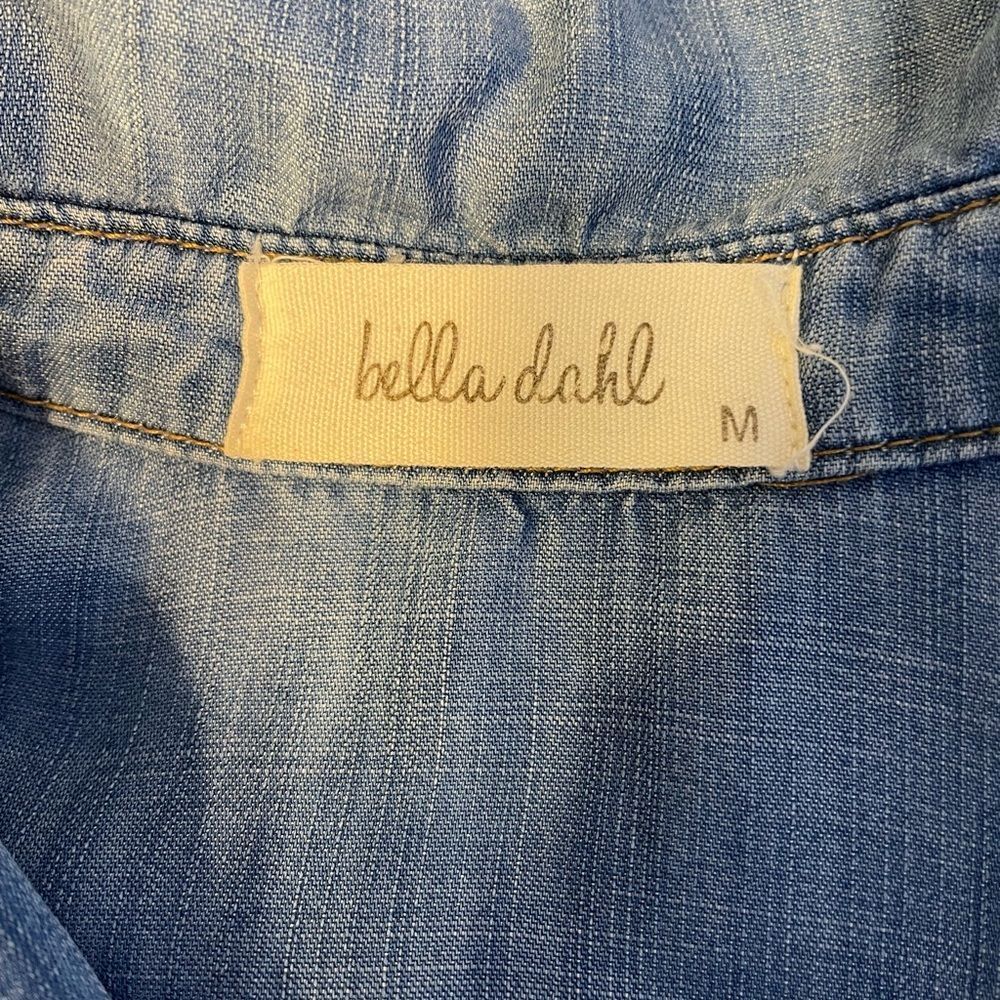 Bella Dahl Long Sleeve Chambray Shirt Dress M - Picture 6 of 7